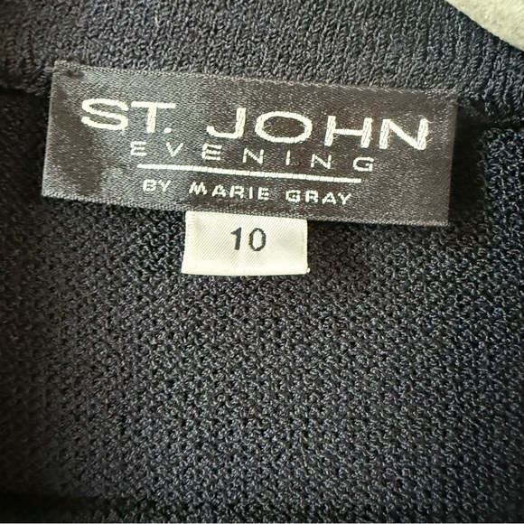 St.John Black Santana Knit Beaded Suit Set Including Longline Blazer and Pants - Picture 9 of 16